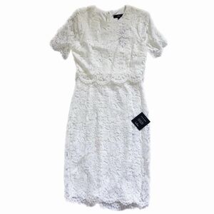 NWT Lulus Devotion White Lace Short Sleeve Midi Dress